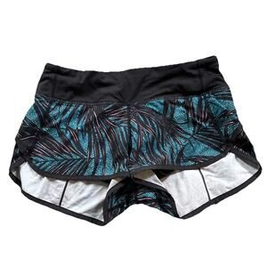 Lululemon Athletica Size 4 Black Tropical Run Speed Up Shorts